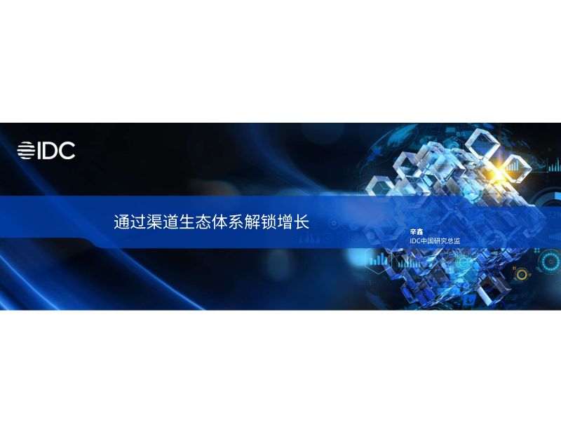 通过渠道生态体系解锁增长 IDC中国研究 2024