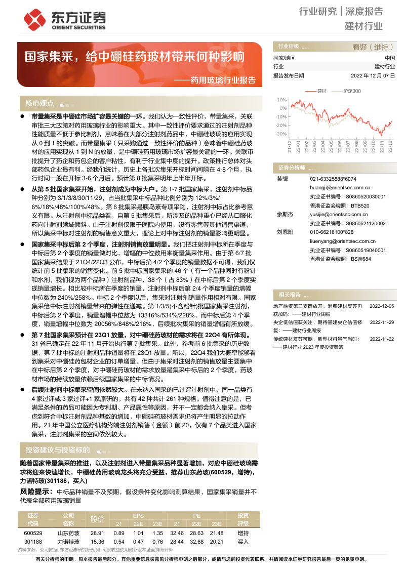药用玻璃行业报告:国家集采给中硼硅药玻材带来何种影响-221207(18页)