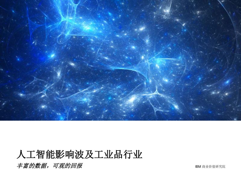IBM：人工智能影响波及工业品行业（19页）