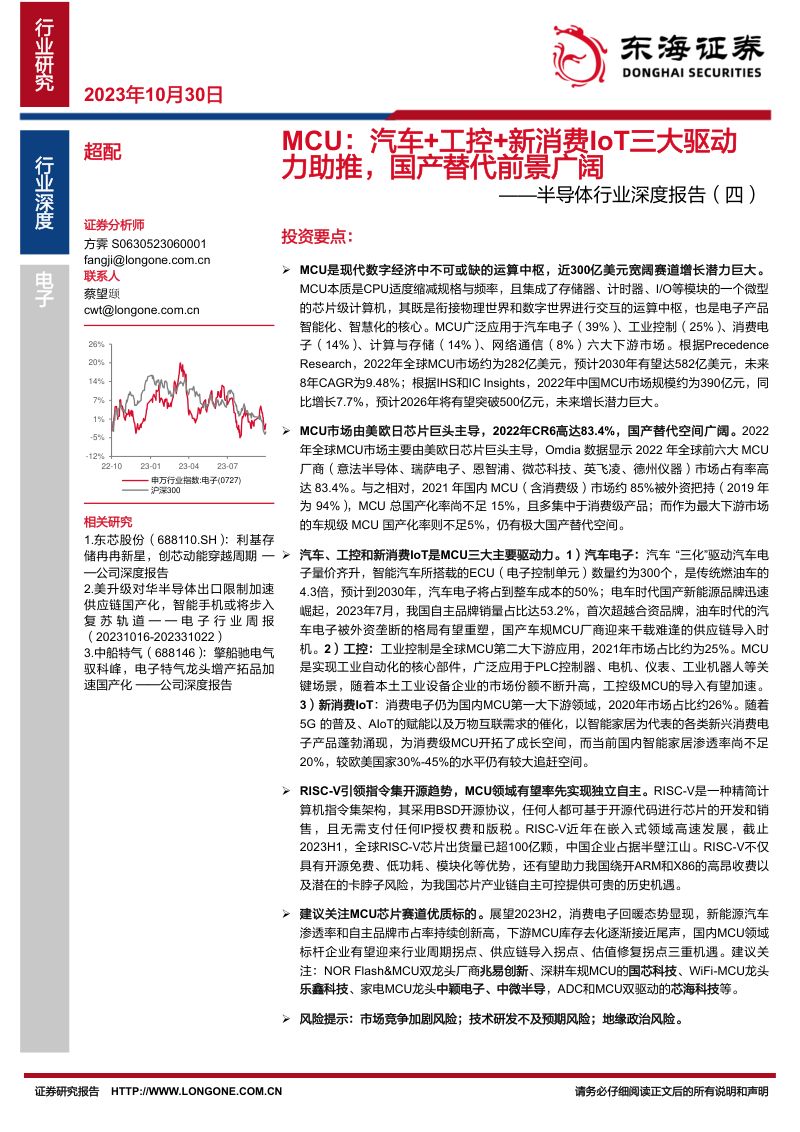 半导体行业深度报告(四):MCU汽车+工控+新消费IoT三大驱动力助推国产替代前景广阔-231030(53页)