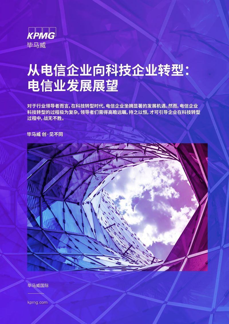 毕马威:2024从电信企业向科技企业转型:电信业发展展望报告(24页)