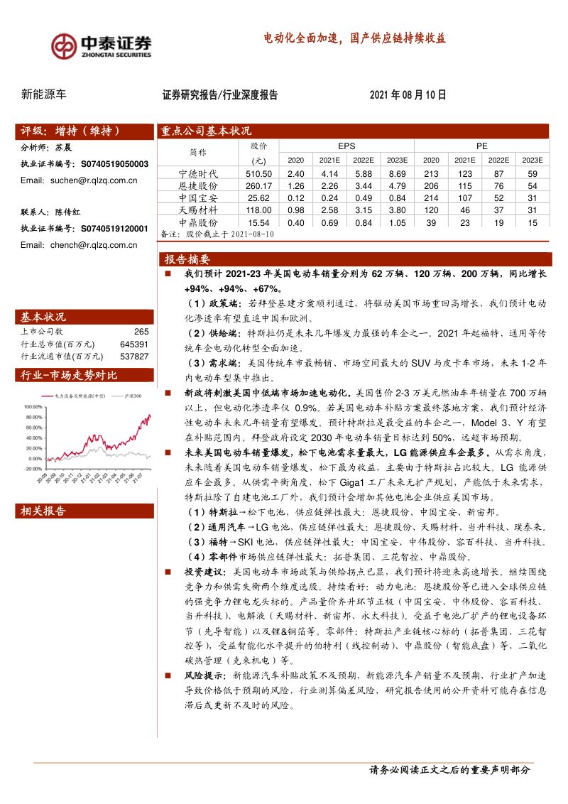 新能源车行业:电动化全面加速国产供应链持续收益-210810(22页)
