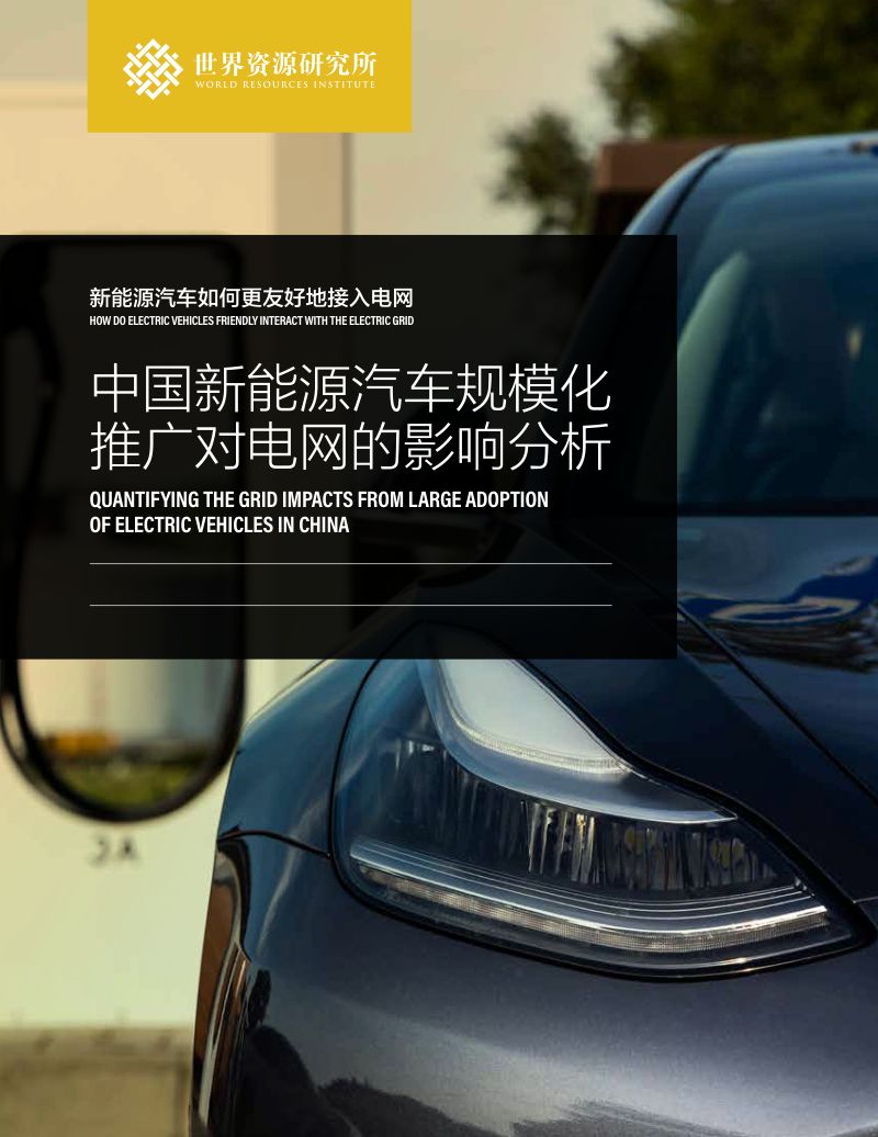 世界资源研究所:中国新能源汽车规模化推广对电网的影响分析(91页)