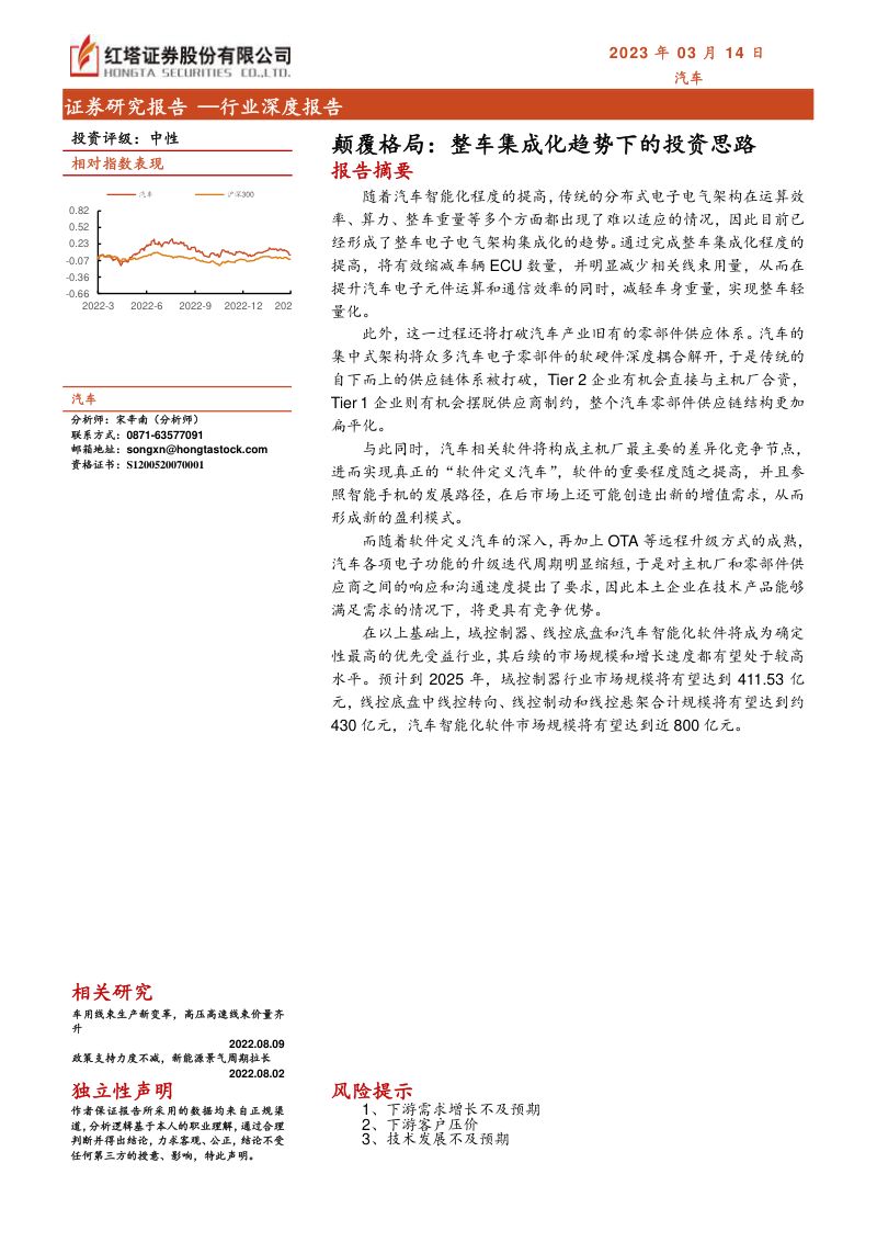 汽车行业深度报告：颠覆格局整车集成化趋势下的投资思路-230314（32页）