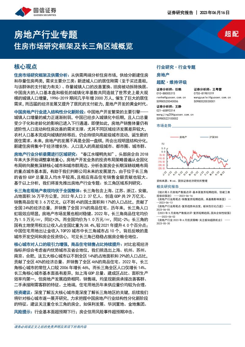房地产行业专题：住房市场研究框架及长三角区域概览-230616（26页）