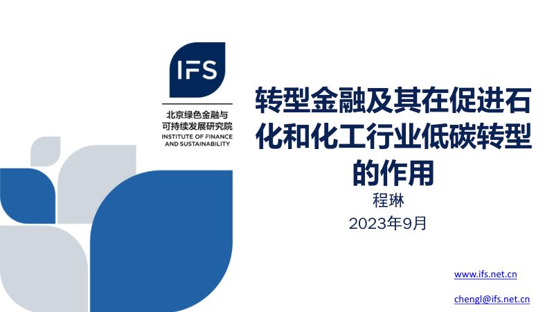 程琳-转型金融及其在促进石化和化工行业低碳转型的作用_CN