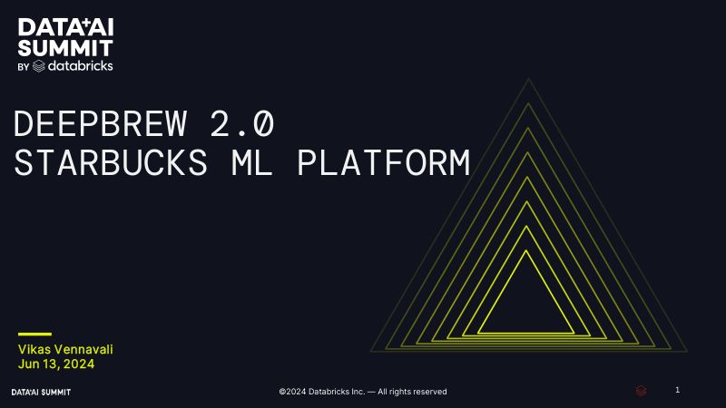 DeepBrew 2.0 星巴克机器学习平台