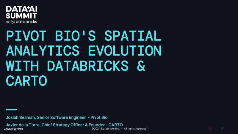 Pivot Bio 通过 Databricks 和 CARTO 实现空间分析的发展