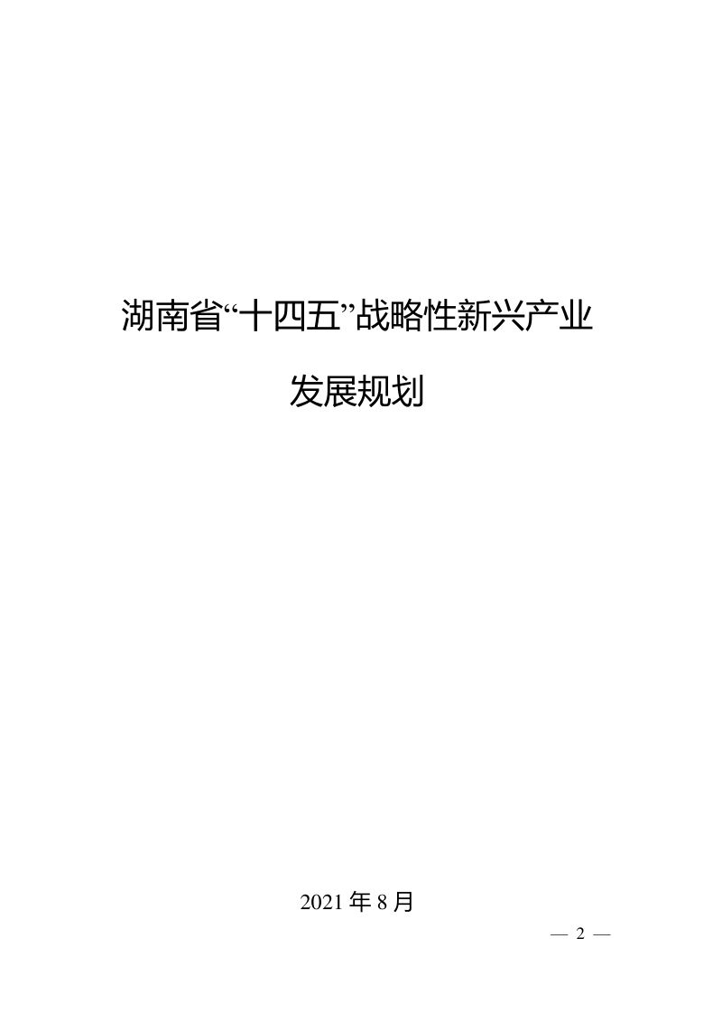《湖南省“十四五”战略性新兴产业发展规划》（37页）