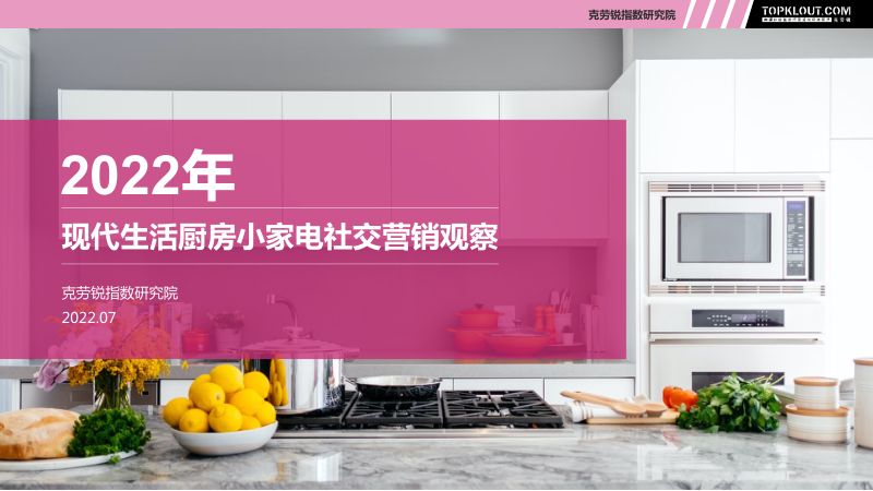 克劳锐：2022现代生活厨房小家电社交营销观察报告（34页）