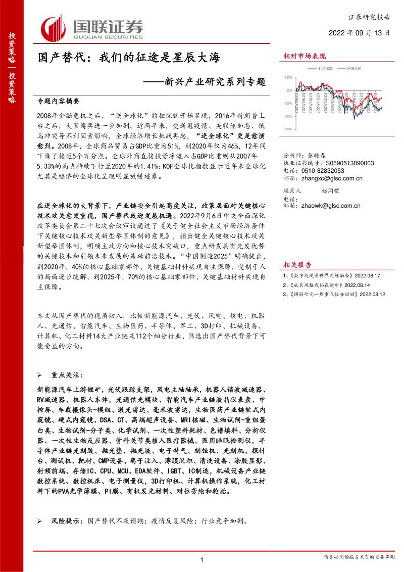 新兴产业研究系列专题：国产替代我们的征途是星辰大海-220913（50页）