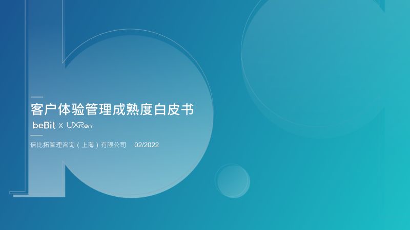 beBit倍比拓：2022客户体验管理成熟度白皮书（43页）