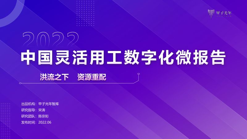 甲子光年：2022灵活用工数字化微报告（10页）
