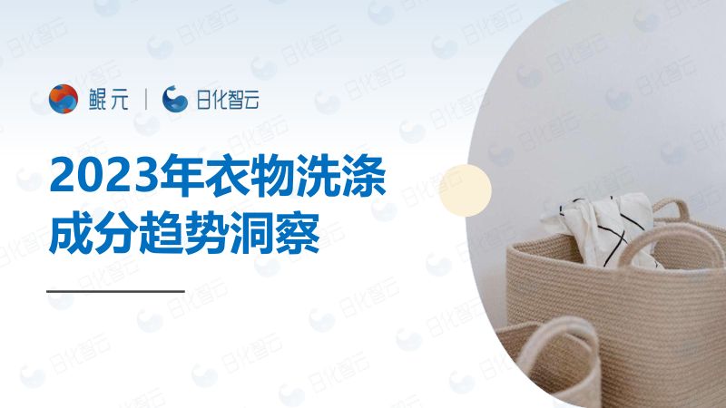 日化智云：2023衣物洗涤成分趋势洞察报告（30页）