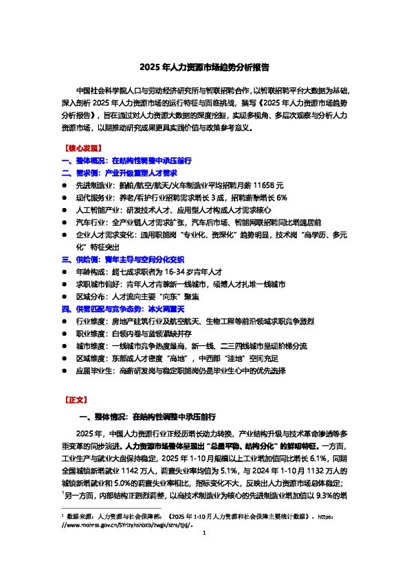 2025年人力资源市场趋势分析报告