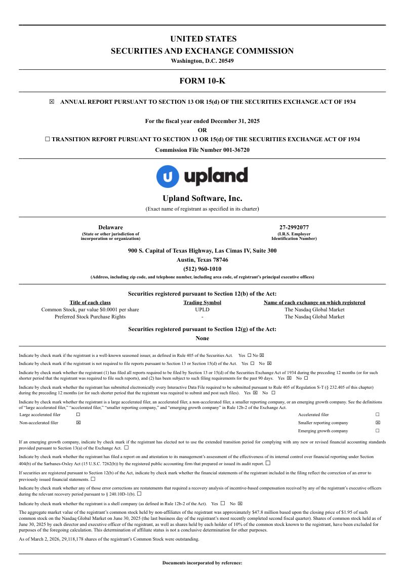 Upland Software Inc 2025年度报告
