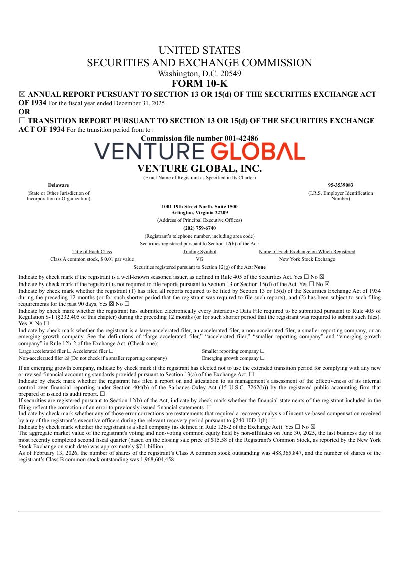 Venture Global Inc-A 2025年度报告