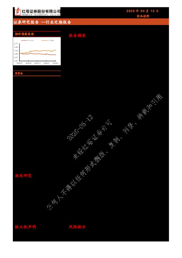 食品饮料：2026Q1大众品修复，白酒磨底