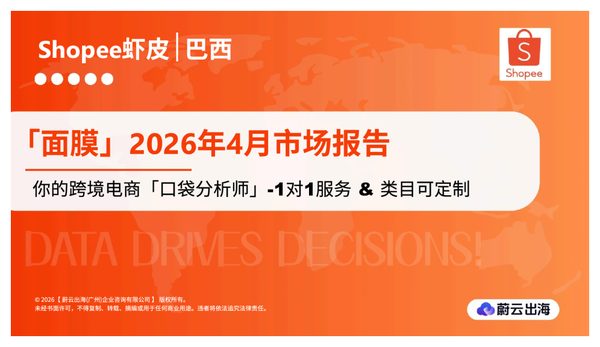 巴西 - Shopee虾皮 - 2026年 - 面膜 - 4月市场动态报告 - 蔚云出海