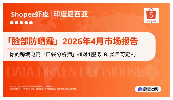 印度尼西亚 | Shopee虾皮：脸部防晒霜：2026年4月市场动态报告