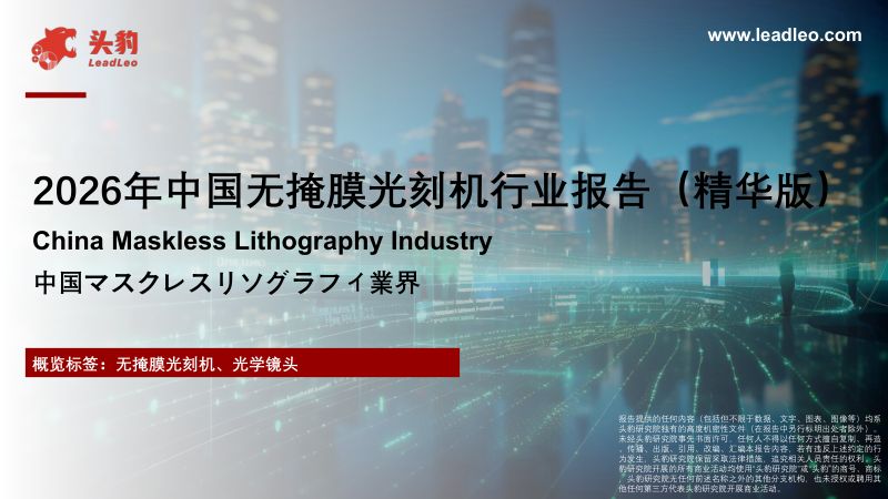 2026年中国无掩膜光刻机行业报告(精华版)