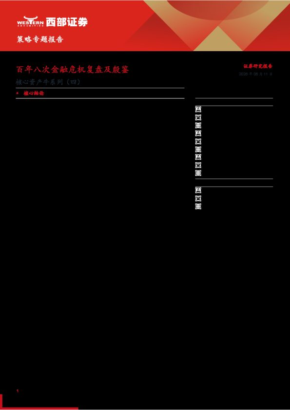 核心资产牛系列(四):百年八次金融危机复盘及殷鉴