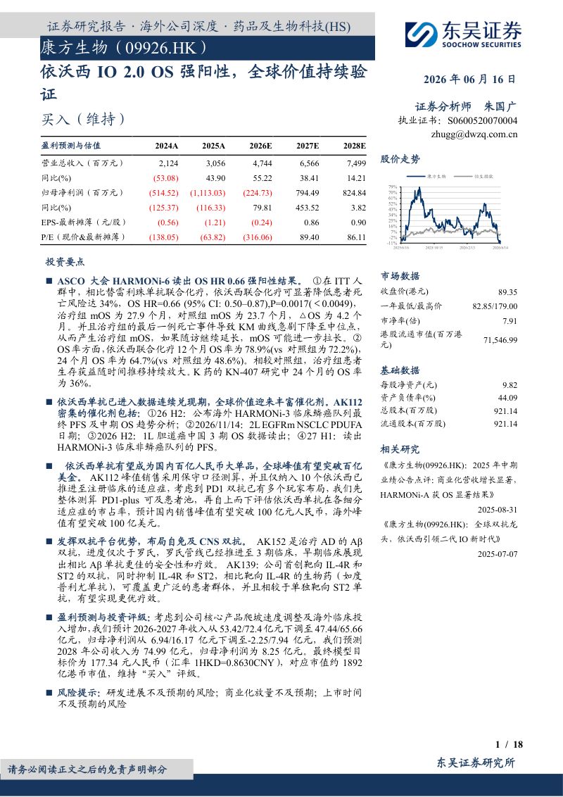依沃西IO 2.0 OS强阳性,全球价值持续验证