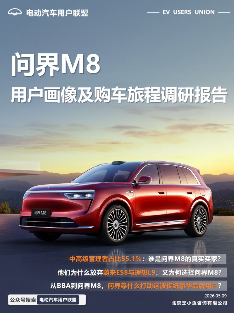 电动汽车用户联盟:2026问界M8用户画像及购车旅程调研报告