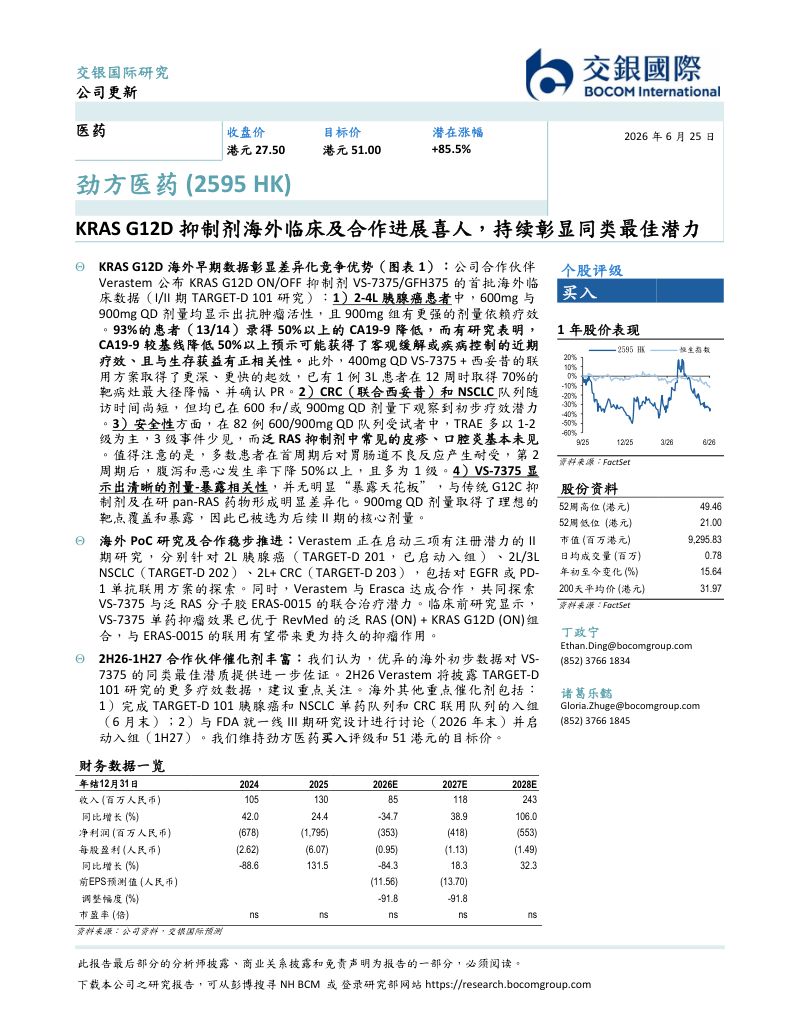 KRAS G12D抑制剂海外临床及合作进展喜人,持续彰显同类最佳潜力