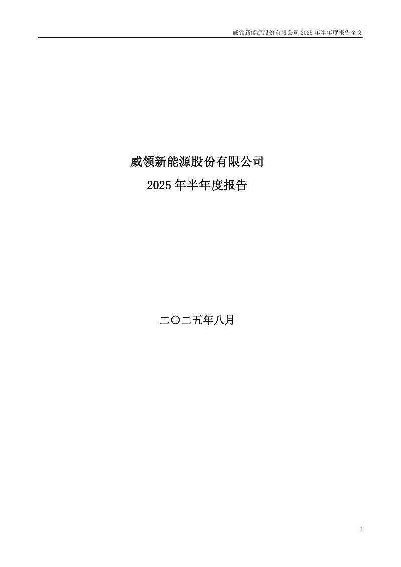 *ST威领:2025年半年度报告(更正后)