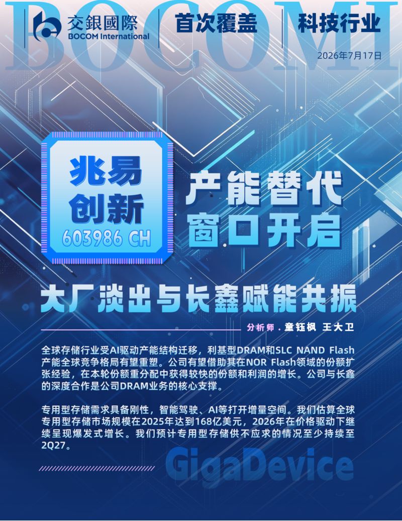 产能替代窗口开启：大厂淡出与长鑫赋能共振