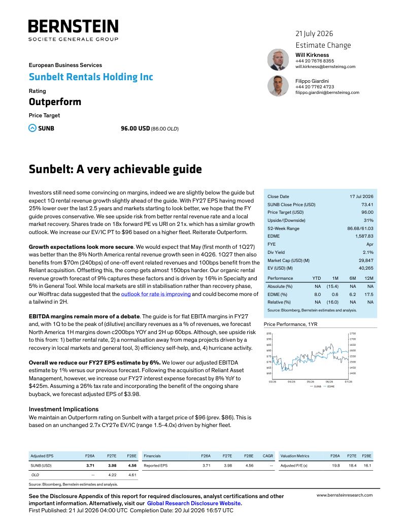 Sunbelt：目标十分可实现