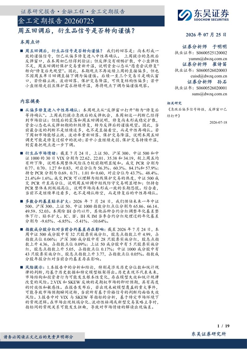 周五回调后,衍生品信号是否转向谨慎?