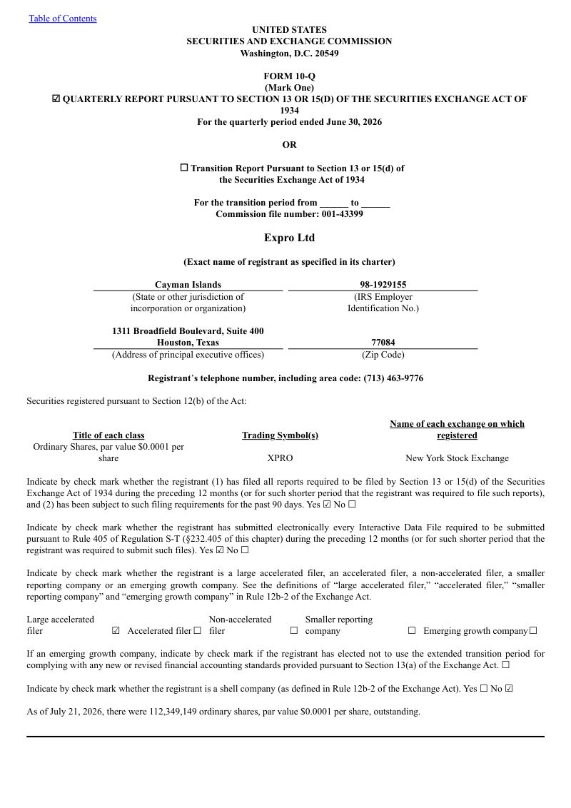 艾克斯普洛有限公司2026年季度报告