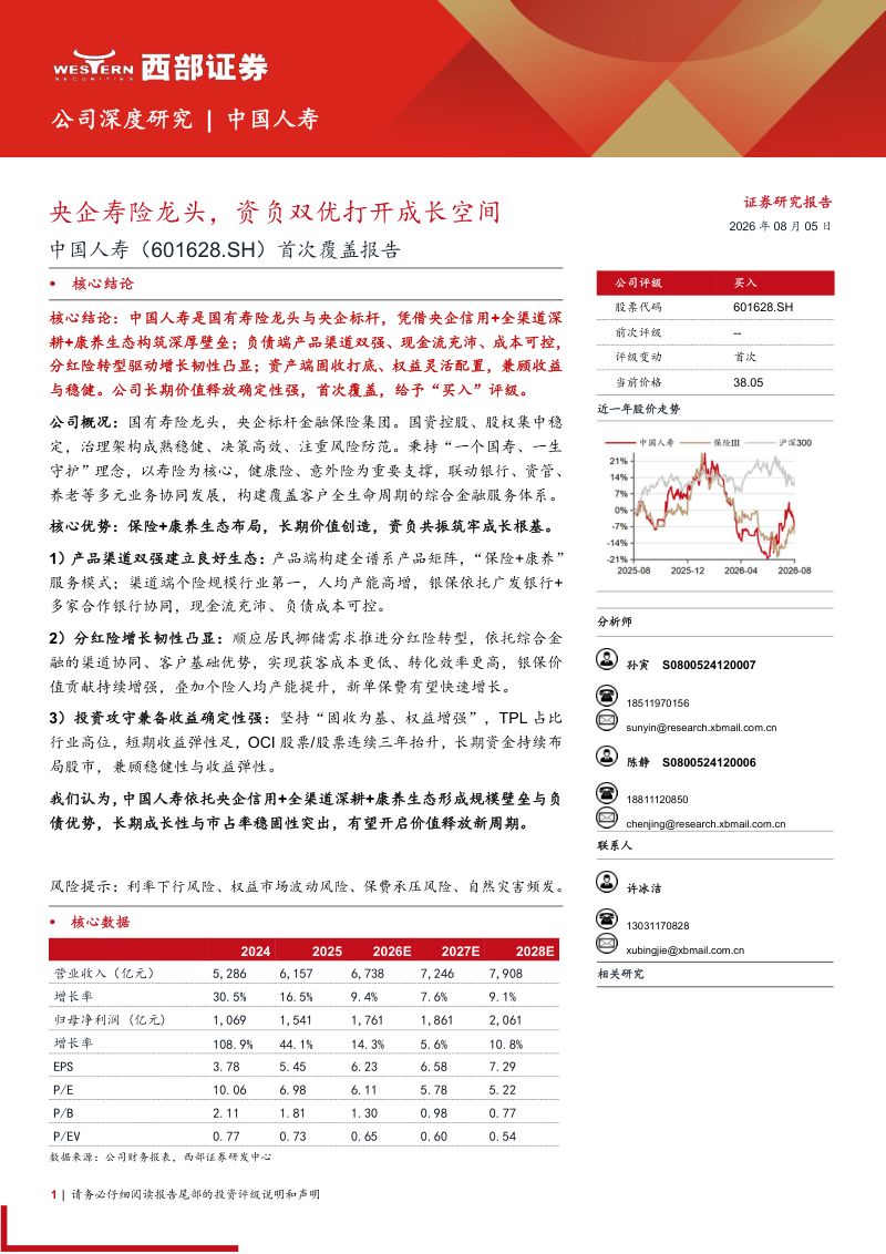 中国人寿:央企寿险龙头,资负双优打开成长空间