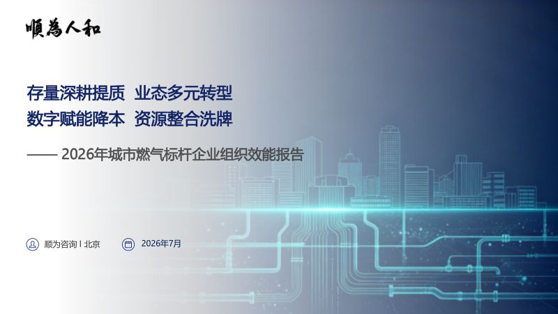 2026城市燃气标杆企业织效能报告