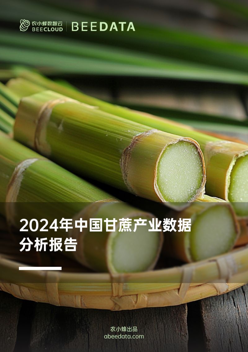 农小蜂-2024年中国甘蔗产业数据分析报告