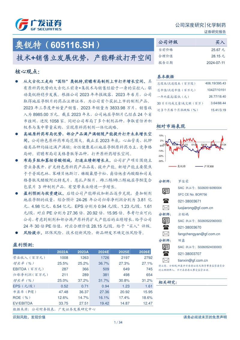 奥锐特-公司研究报告-技术销售立发展优势产能释放打开空间-24071134页 (2)