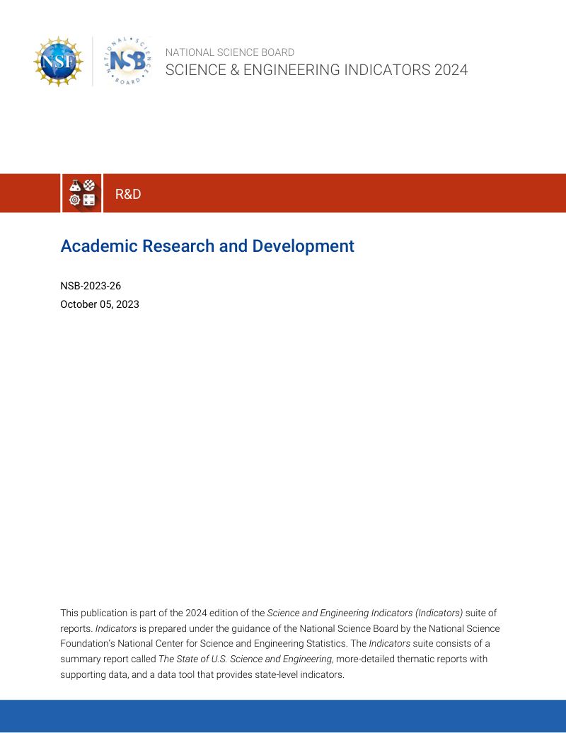 美国国家科学委员会NSB2023学术研究与试验发展RD报告英文版55页