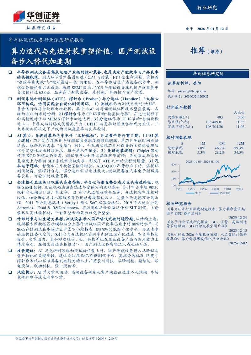 【华创证券】:半导体测试设备行业深度研究报告:算力迭代与先进封装重塑价值,国产测试设备步入替代加速期