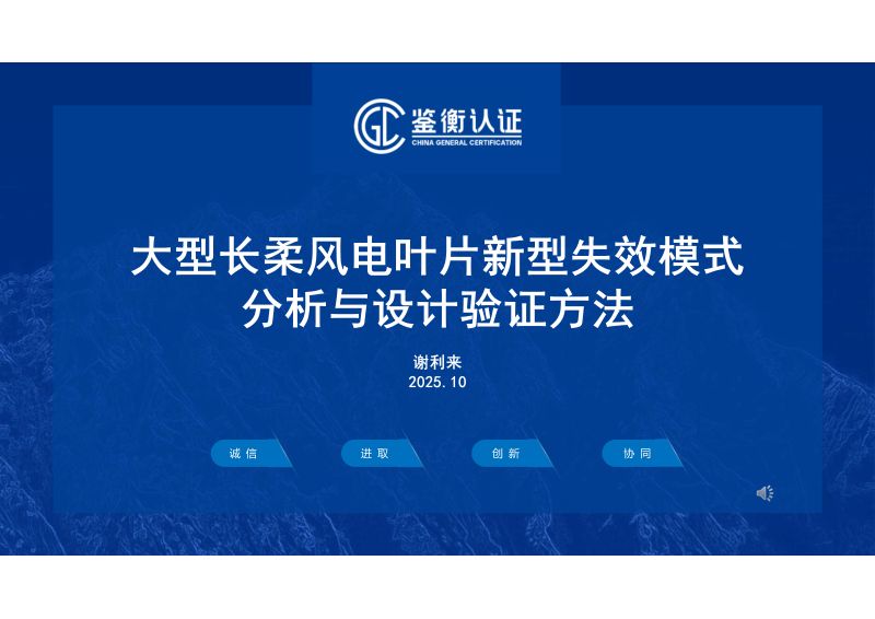 CWP2025-2大型长柔风电叶片新型失效模式分析与设计验证方法-鉴衡-谢利来