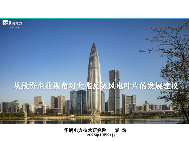 CWP2025-6从投资企业视角对大兆瓦级风电叶片的发展建议-袁炜