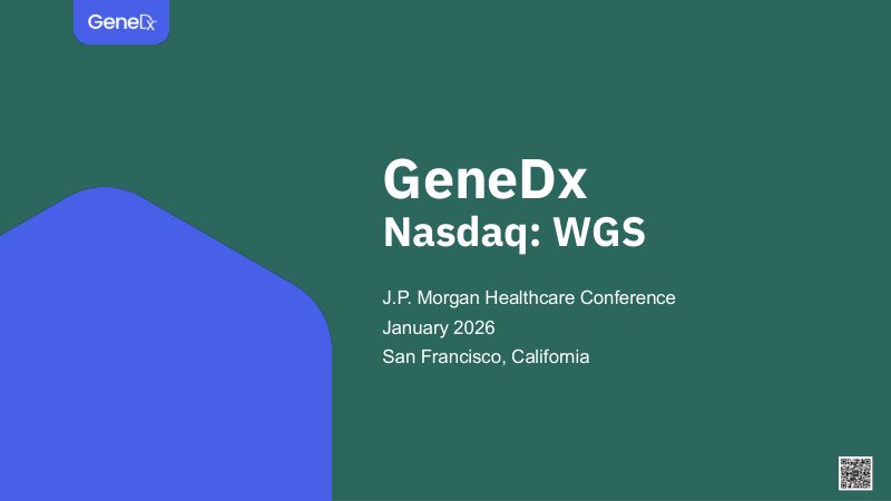 GeneDxJ.P.Morgan2026HealthcareConferencePresentation