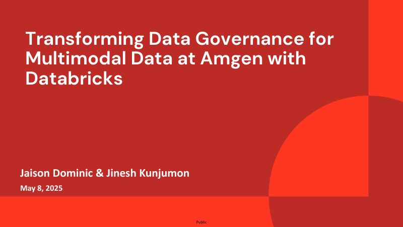 安进公司利用Databricks实现多模态数据治理转型