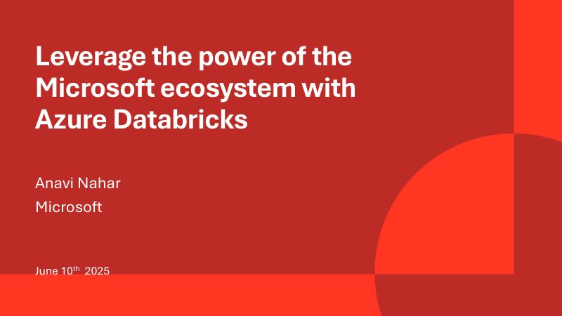 赞助商微软利用AzureDatabricks发挥微软生态系统的强大力量