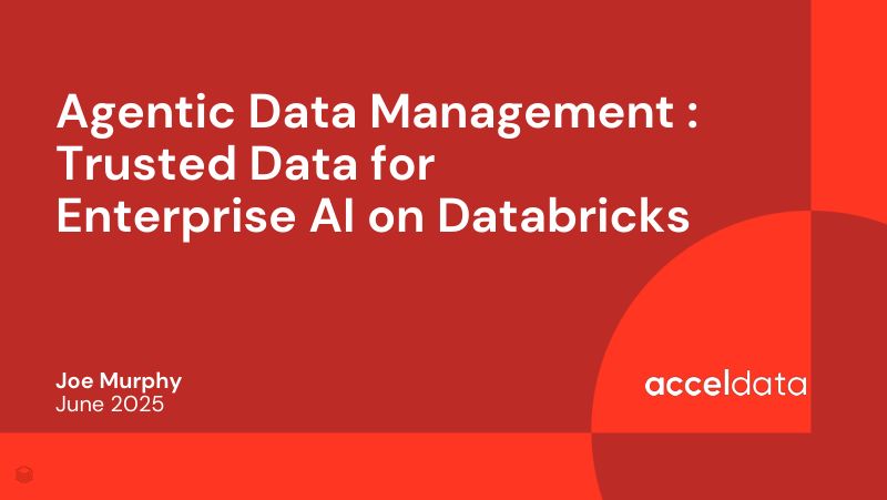 赞助方AcceldataAgenticDataManagementDatabricks上企业AI的可信数据