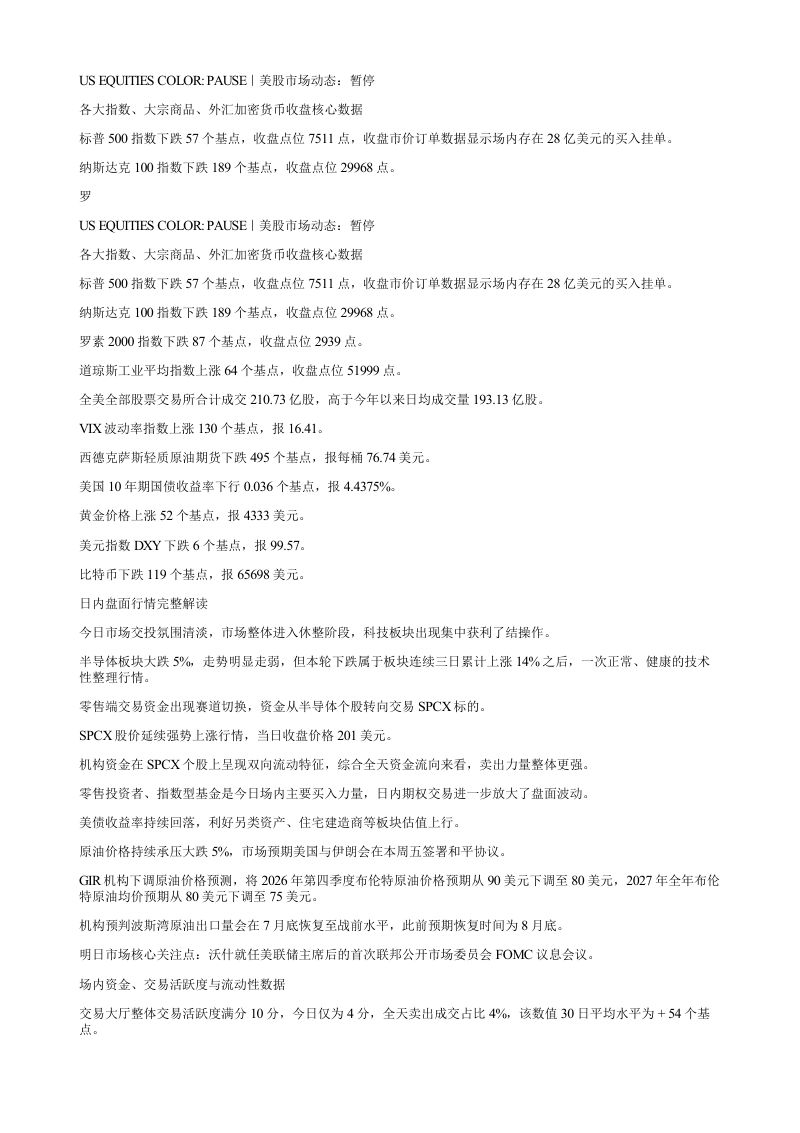 USEQUITIESCOLORPAUSE美股市场动态暂停