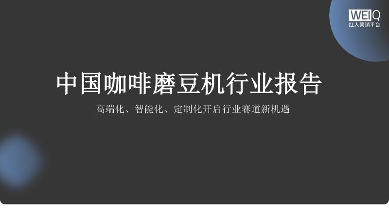 WEIQ红人营销平台:2026中国咖啡磨豆机行业报告(26页)