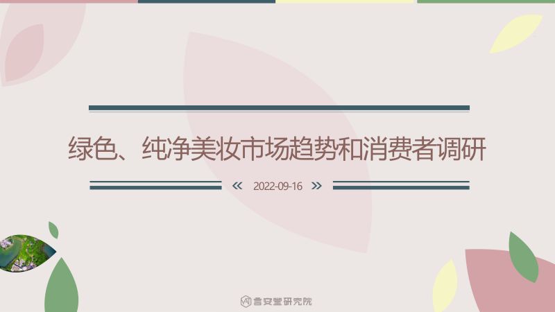 78-【言安堂】绿色、纯净美妆市场趋势和消费者调研