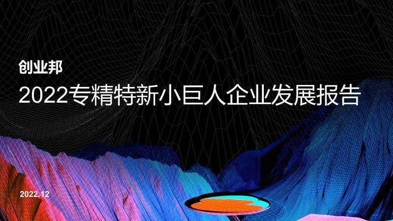 【创业邦】2022专精特新小巨人企业发展报告